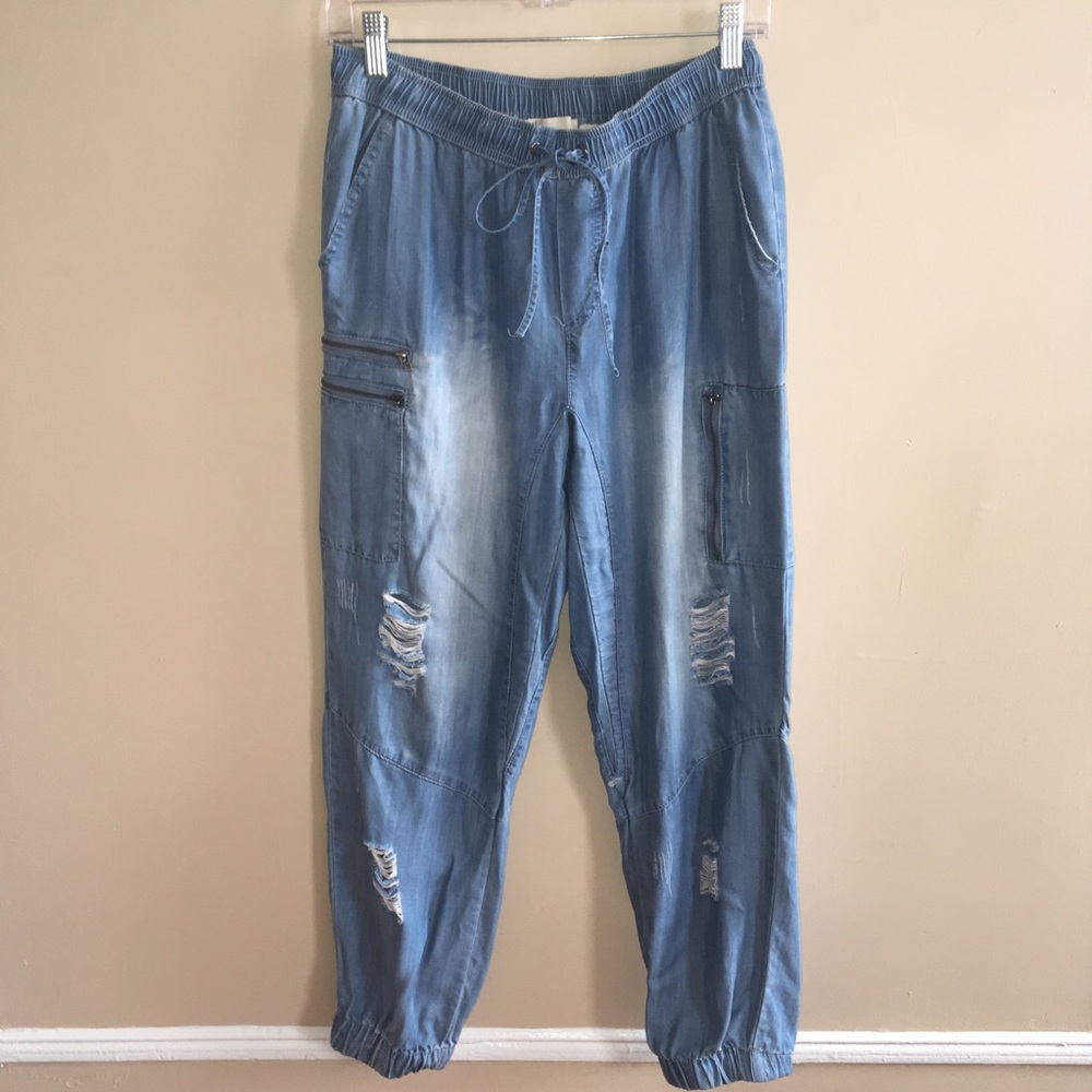 Vintage Havana distressed denim joggers